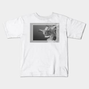 Closeup of a Cicada Hornet in Black and White Kids T-Shirt